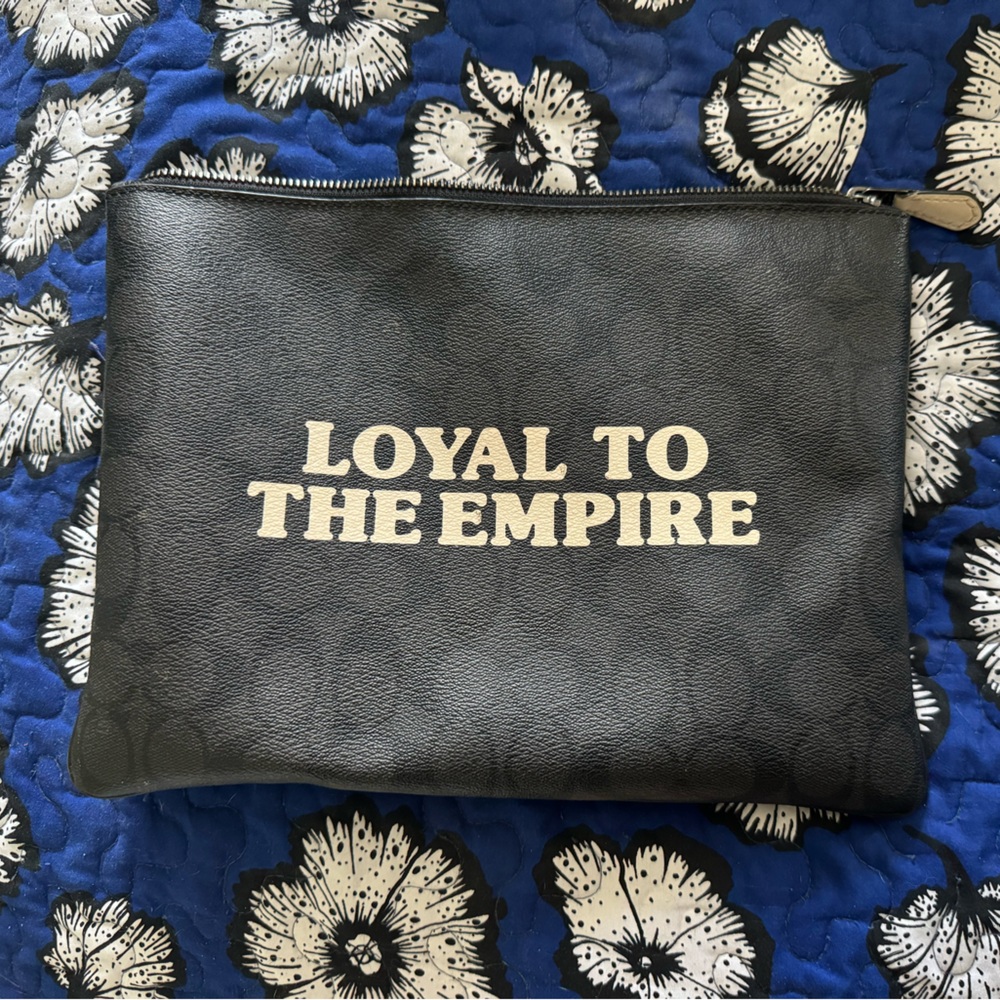 Star Wars X Coach Large Pouch In Signature Canvas With Loyal To The Empire